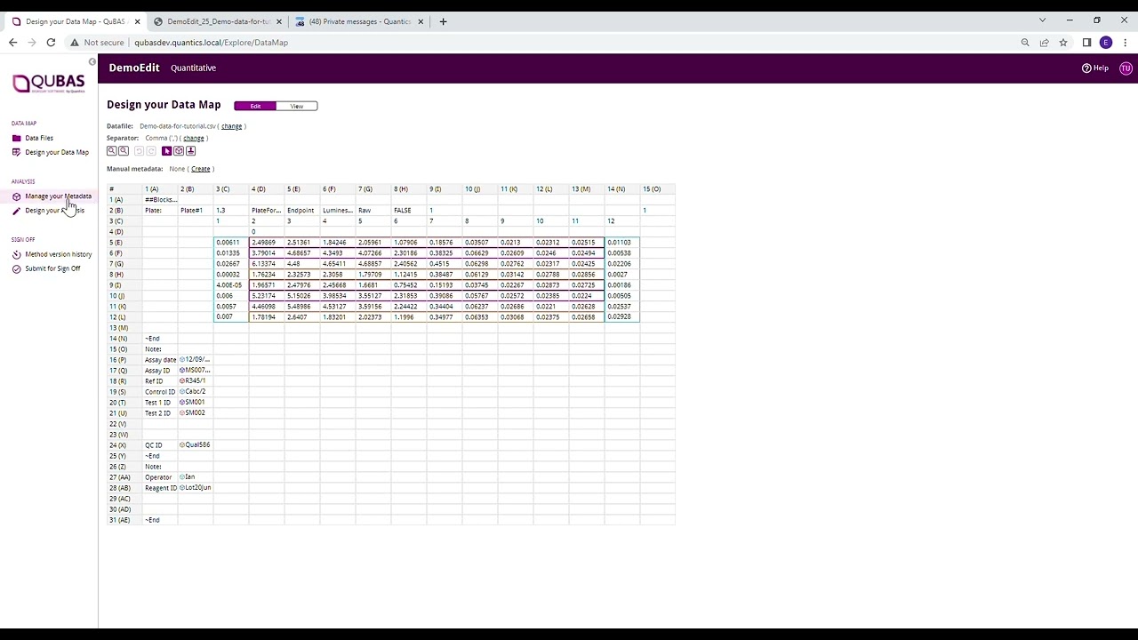 Manage your Metadata Screen