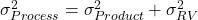 \sigma_{Process}^{2}=\sigma_{Product}^{2}+\sigma_{RV}^{2}
