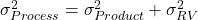 \sigma^2_{Process}=\sigma^2_{Product}+\sigma^2_{RV}