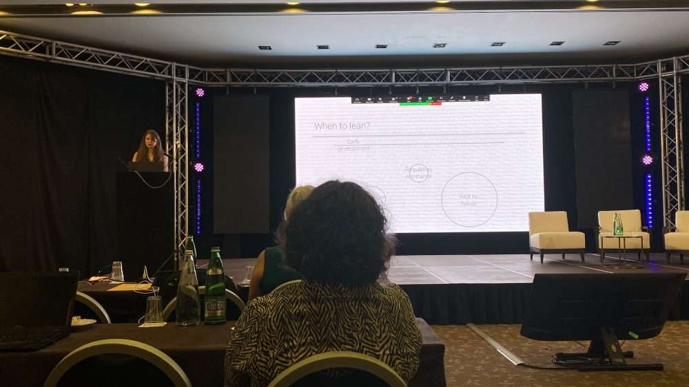 Brooke Franklin gibing a talk at BEBPA Europe 2022